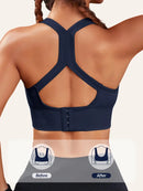 Light Blue Women's Push-Up Bra with Removable Pads - Breathable and Non-Slip Design for Gym, Yoga, Running - Backless and Strapless Top with Adjustable Straps, Yoga Clothing | Adjustable Straps Design | Comfortable Fit