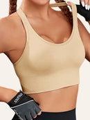 Light Blue Women's Push-Up Bra with Removable Pads - Breathable and Non-Slip Design for Gym, Yoga, Running - Backless and Strapless Top with Adjustable Straps, Yoga Clothing | Adjustable Straps Design | Comfortable Fit