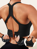 Light Blue Women's Push-Up Bra with Removable Pads - Breathable and Non-Slip Design for Gym, Yoga, Running - Backless and Strapless Top with Adjustable Straps, Yoga Clothing | Adjustable Straps Design | Comfortable Fit