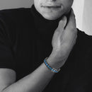 Braccialetti energetici anti-fatica con doppia fila di braccialetti magnetici HealthCare in acciaio al titanio per uomo, per alleviare il dolore da artrite