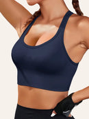 Light Blue Women's Push-Up Bra with Removable Pads - Breathable and Non-Slip Design for Gym, Yoga, Running - Backless and Strapless Top with Adjustable Straps, Yoga Clothing | Adjustable Straps Design | Comfortable Fit