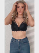 Comodo completo intimo da donna con fiocco frontale e spalline sottili, reggiseno e slip - Stile europeo e americano