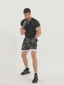 Men's 2-Layer Breathable Fitness Shorts - Quick Dry, Skin-Friendly, Drawstring Waist, Summer Sports Workout Shorts with Skull Print Pocket, Comfortable for Running and Gym, Gym Shorts | Shorts with