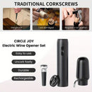 TAIVODB 4-in-1 Electric Wine Opener Set with Rechargeable, Aerator & Auto Pourer, Foil Cutter & Vacuum Capper - USB-C Powered, One-Touch Operation, Cordless Electronic with Charging Cable & Gift Box - Ideal for Home, Restaurant