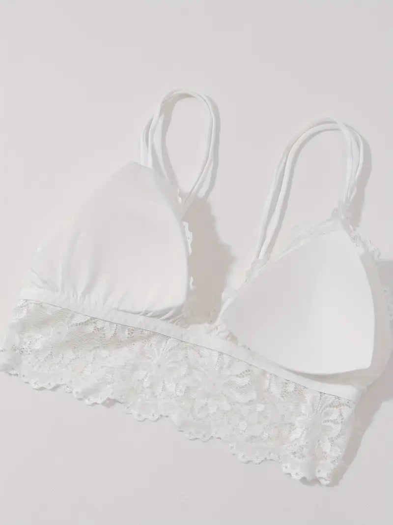 Comfortable Women's Lingerie Set with Front Bow Detail and Halter Strap, Bra and Panty - European and American Style