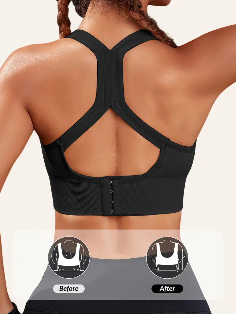 Light Blue Women's Push-Up Bra with Removable Pads - Breathable and Non-Slip Design for Gym, Yoga, Running - Backless and Strapless Top with Adjustable Straps, Yoga Clothing | Adjustable Straps Design | Comfortable Fit