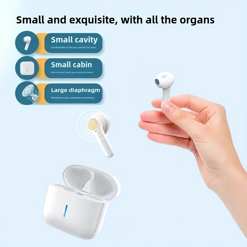 New in-ear wireless headphones, can create dual stereo, 5.3 wireless headphones, stable connection, with noise reduction for calls, USB-C charging, wireless connection, volume control, suitable for business, sports, game
