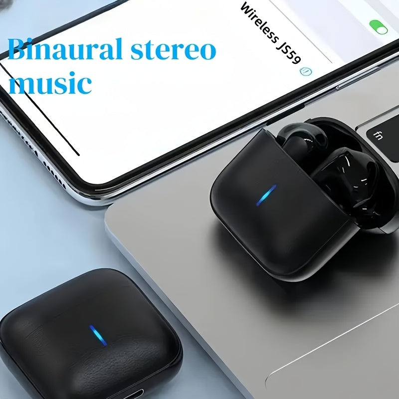 New in-ear wireless headphones, can create dual stereo, 5.3 wireless headphones, stable connection, with noise reduction for calls, USB-C charging, wireless connection, volume control, suitable for business, sports, game