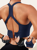 Light Blue Women's Push-Up Bra with Removable Pads - Breathable and Non-Slip Design for Gym, Yoga, Running - Backless and Strapless Top with Adjustable Straps, Yoga Clothing | Adjustable Straps Design | Comfortable Fit