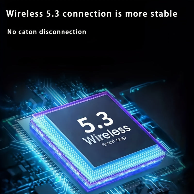 New in-ear wireless headphones, can create dual stereo, 5.3 wireless headphones, stable connection, with noise reduction for calls, USB-C charging, wireless connection, volume control, suitable for business, sports, game
