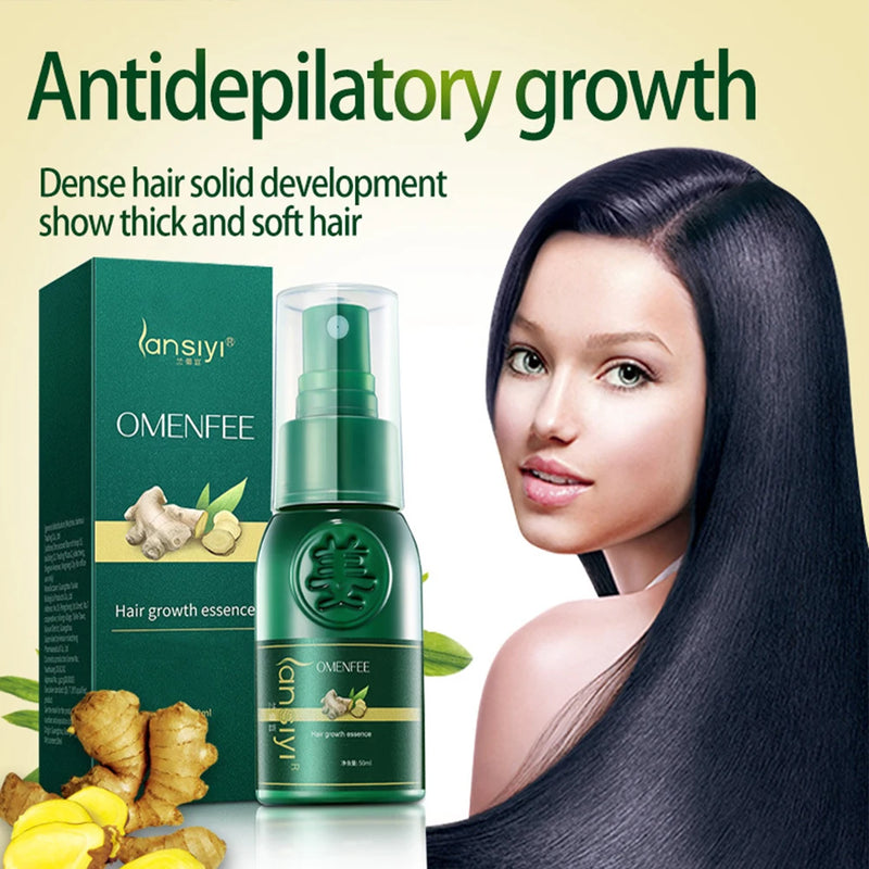 Ginger Hair Regrowth Serum Spray Nurturing Scalp and Effective Hair Thickening Hair Growth Spray for Women and Men 30ml