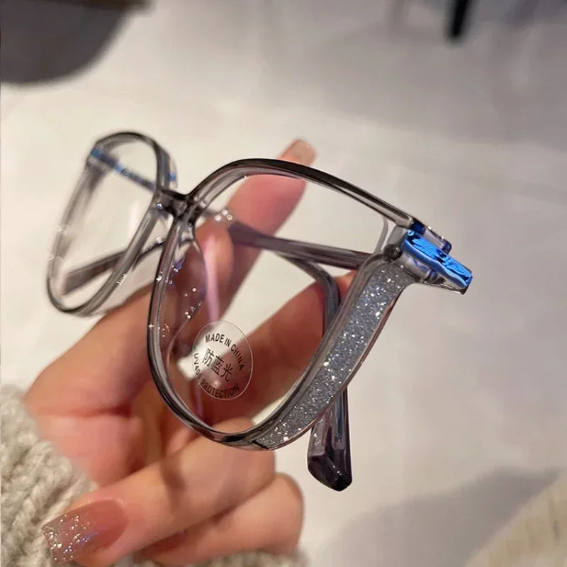 Women's Luxury Diamond Reading Glasses Men Oversized Cat Eye Far Sight Eyeglasses Blue Light