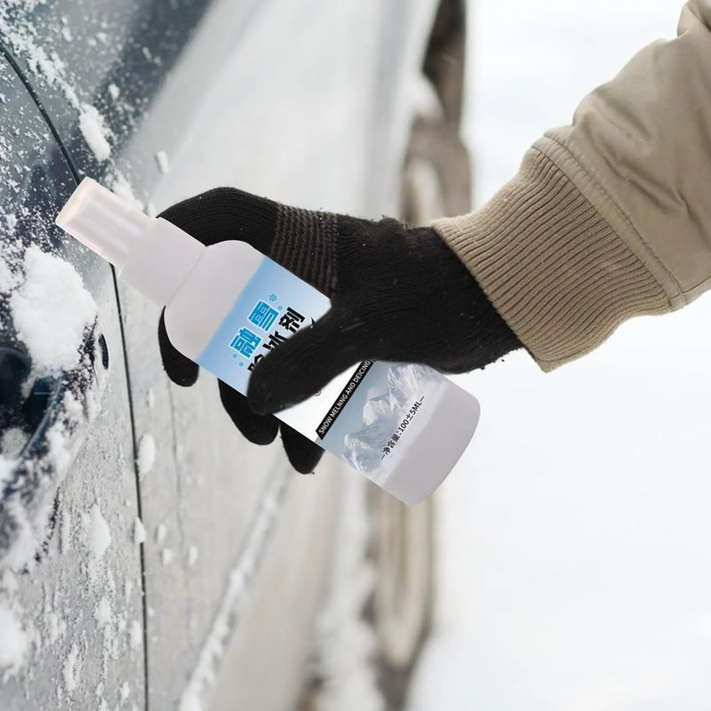 The Icer Spray for Car Windshield Car Windshield Deicing Spray Snow Removal Fluid for Morning Commute Before Traveling Along the Road