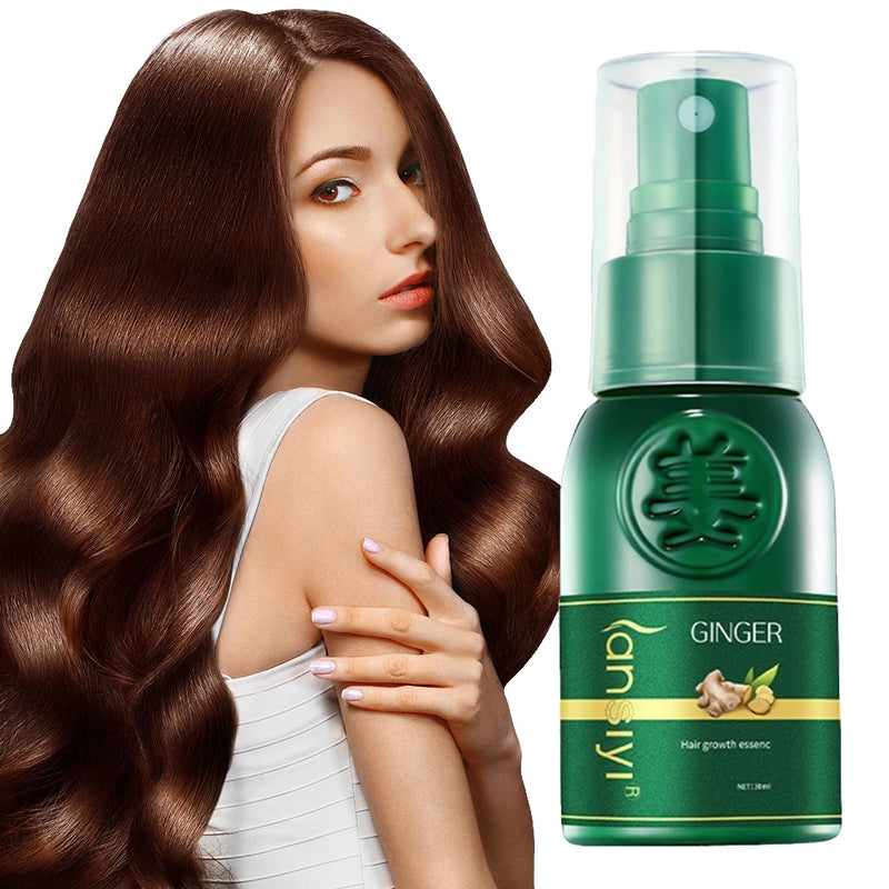Ginger Hair Regrowth Serum Spray Nurturing Scalp and Effective Hair Thickening Hair Growth Spray for Women and Men 30ml
