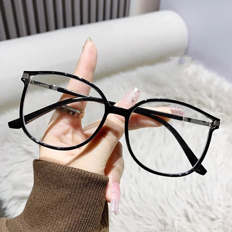 Women's Luxury Diamond Reading Glasses Men Oversized Cat Eye Far Sight Eyeglasses Blue Light
