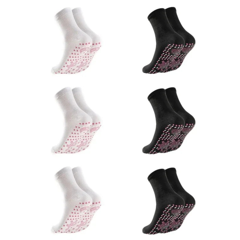 Winter Elastic Thermal Self-Heating Sock Health Care Tourmaline Slimming Health Socks Short Sock Magnetic Therapy 1/6Pairs
