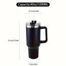 Borraccia/Travel Mug 40 oz in Acciaio Inox: Manico Ergonomico, Doppia Parete Isolata – Perfetta per Ufficio, Viaggio e Palestra