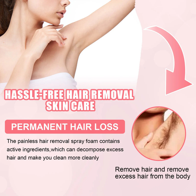 EELHOE Permanent Hair Removal Mousse Spray Armpit Legs Arms Hair Growth Inhibitor Mild Body Skin Smooth Painless Depilatory Foam&nbsp