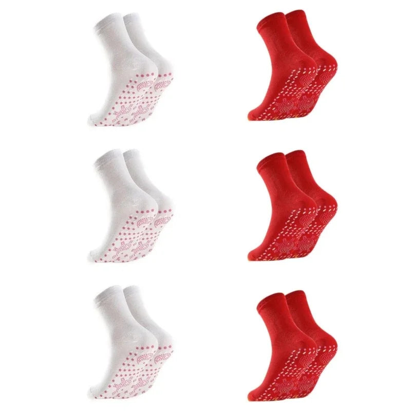 Winter Elastic Thermal Self-Heating Sock Health Care Tourmaline Slimming Health Socks Short Sock Magnetic Therapy 1/6Pairs