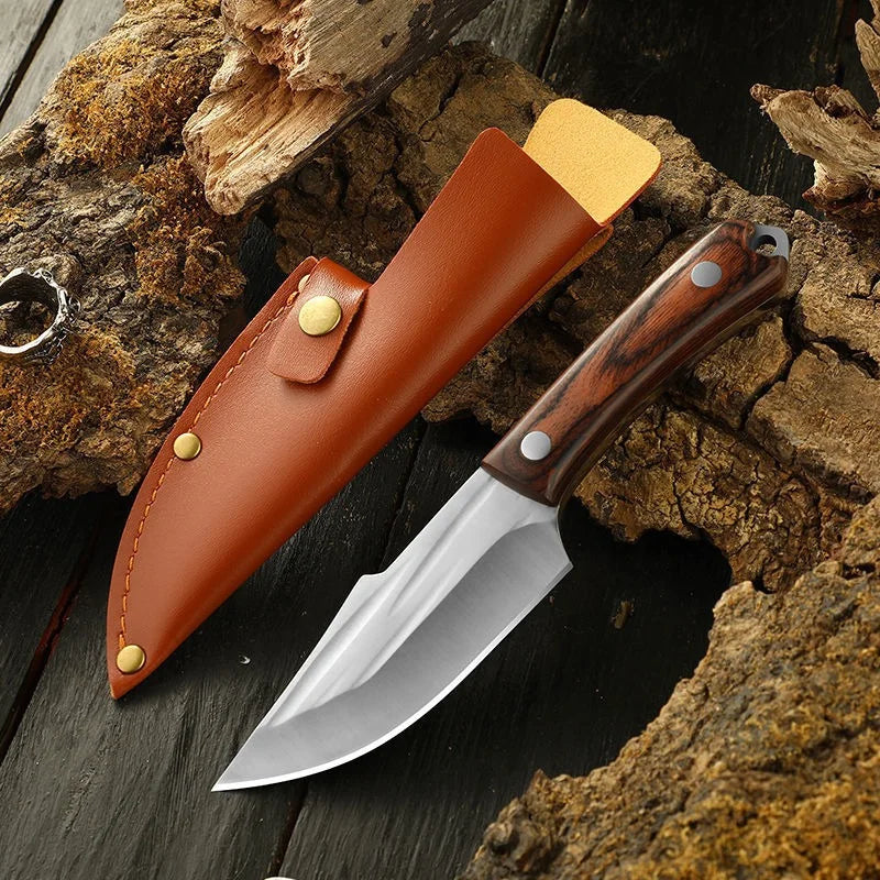 Portable Outdoor Kitchen Knife，High -hardness Camping Pocket Knife with Scabbard，Sharp Cutting Knife and Boning Knife