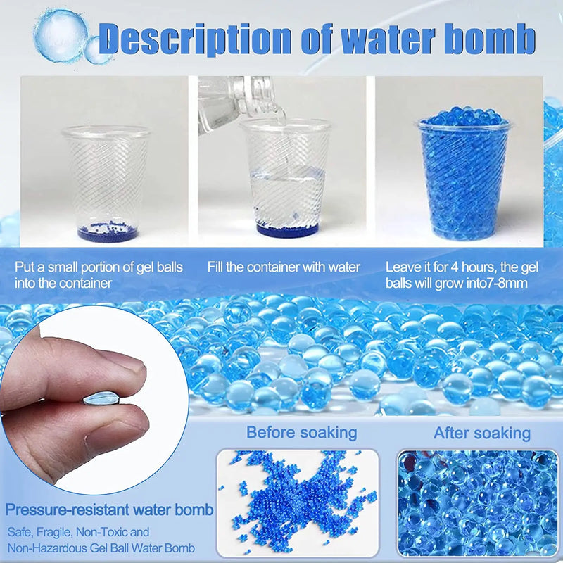 New Kids Outdoor Toys M416 Electric Splatter Gun Gel Ball With 10000 Eco-Friendly Water Beads Goggles