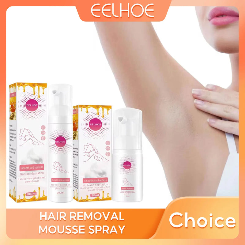 EELHOE Permanent Hair Removal Mousse Spray Armpit Legs Arms Hair Growth Inhibitor Mild Body Skin Smooth Painless Depilatory Foam&nbsp