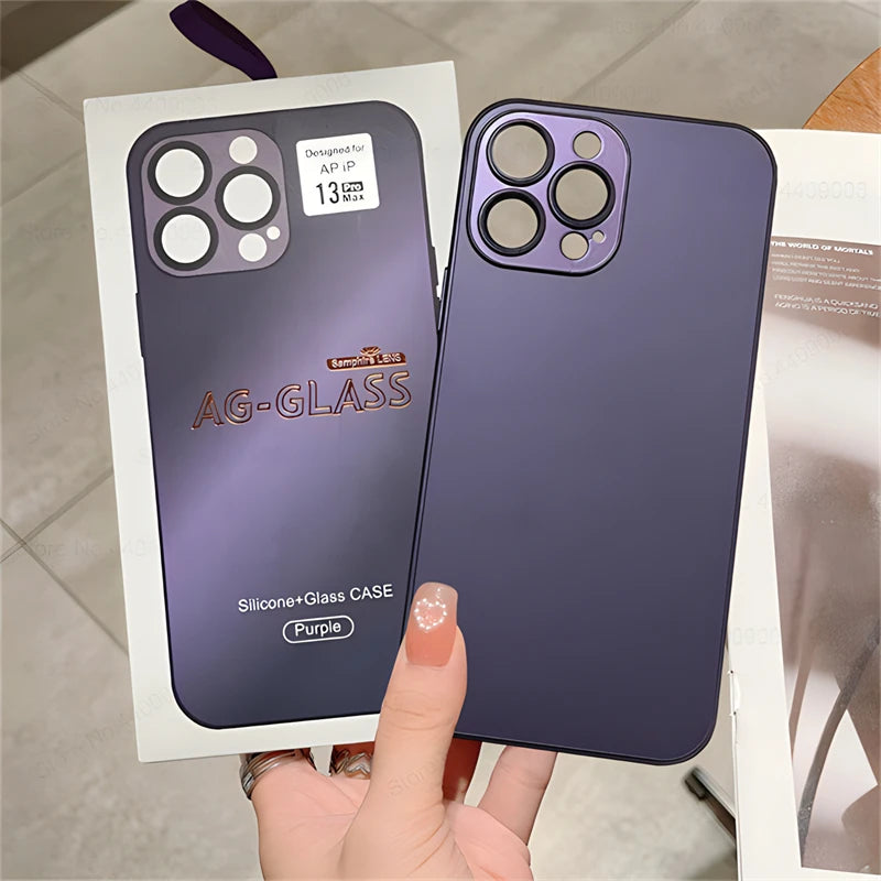 Original AG Matte Glass Magnetic Cases for Apple iPhone 15 14 13 Pro Max Plus for MagSafe Wireless Charge Cover Accessories