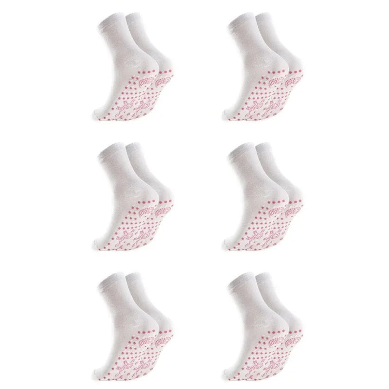 Winter Elastic Thermal Self-Heating Sock Health Care Tourmaline Slimming Health Socks Short Sock Magnetic Therapy 1/6Pairs