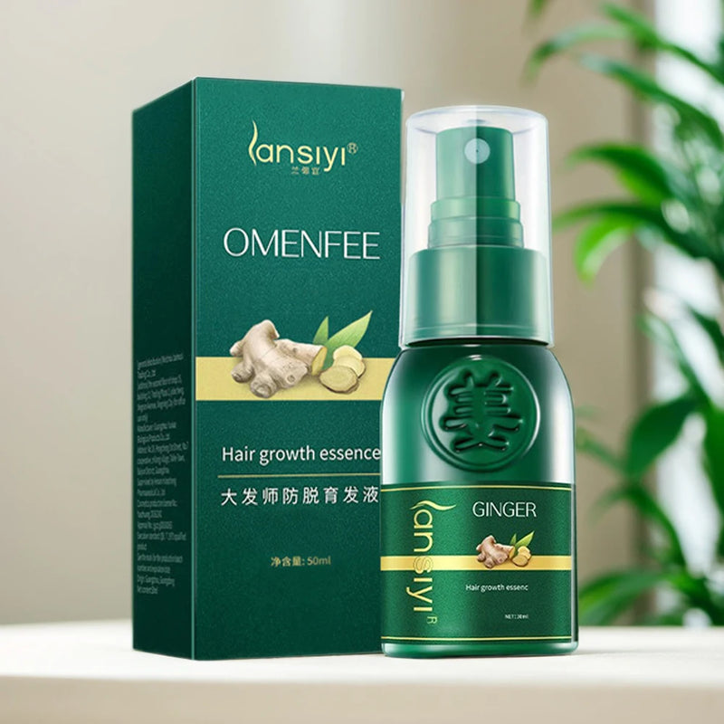 Ginger Hair Regrowth Serum Spray Nurturing Scalp and Effective Hair Thickening Hair Growth Spray for Women and Men 30ml