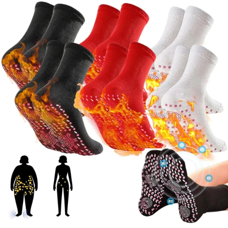 Winter Elastic Thermal Self-Heating Sock Health Care Tourmaline Slimming Health Socks Short Sock Magnetic Therapy 1/6Pairs