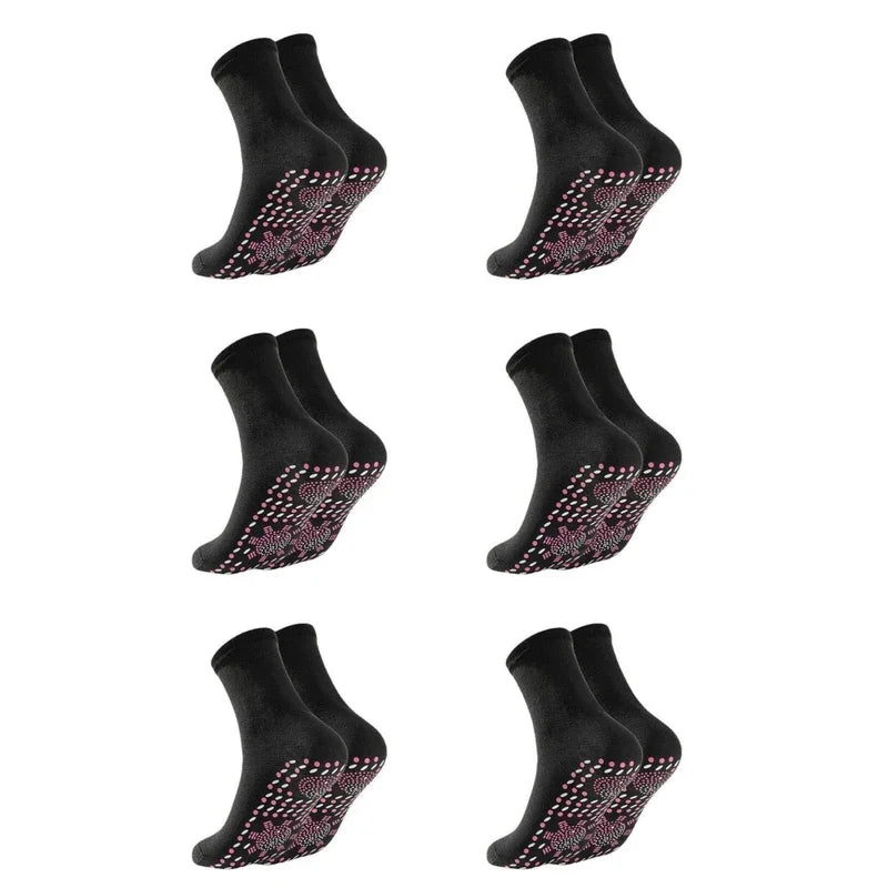 Winter Elastic Thermal Self-Heating Sock Health Care Tourmaline Slimming Health Socks Short Sock Magnetic Therapy 1/6Pairs