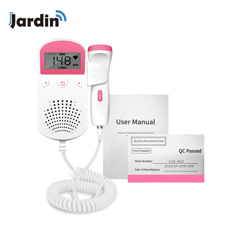 Fetal Doppler Enhanced Fetal Home Pregnancy Heart Rate Monitor Baby Fetal Heart Rate Detector LCD Screen No Radiation
