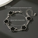 Bracciale da uomo semplice ed elegante con ciondolo a forma di trifoglio da indossare ogni giorno - Regalo di compleanno, numero casuale di perline