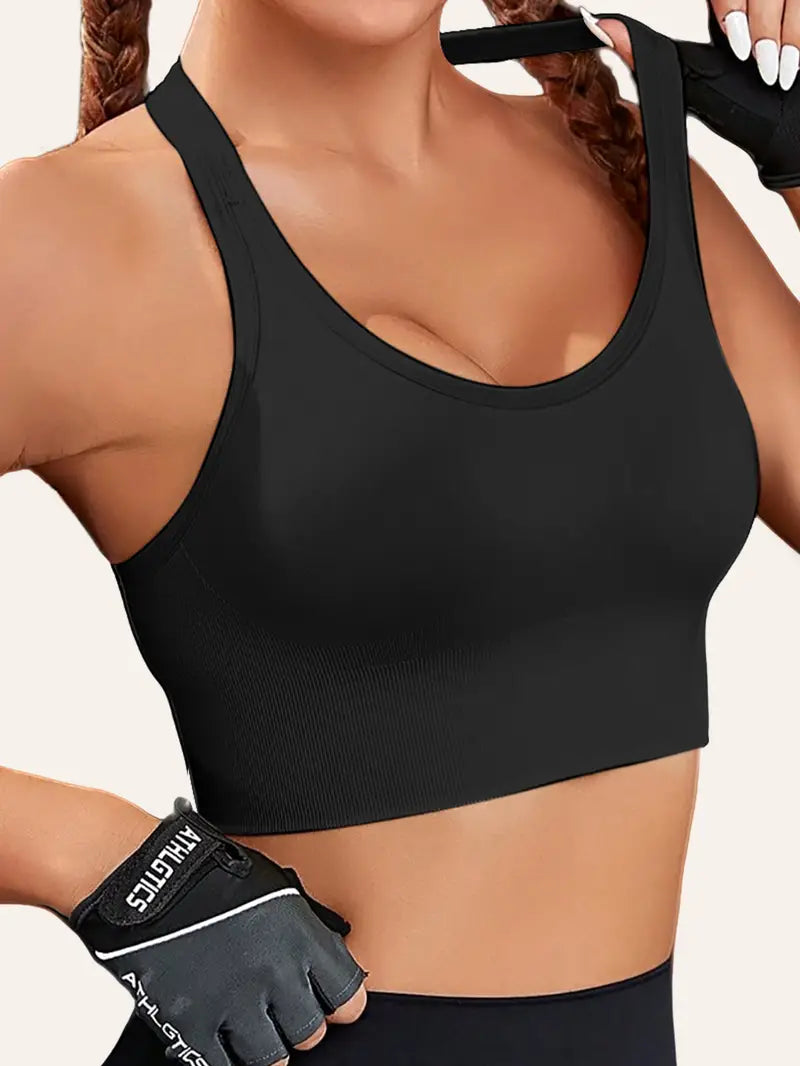 Light Blue Women's Push-Up Bra with Removable Pads - Breathable and Non-Slip Design for Gym, Yoga, Running - Backless and Strapless Top with Adjustable Straps, Yoga Clothing | Adjustable Straps Design | Comfortable Fit