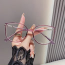 Occhiali da lettura di lusso da donna con diamanti, occhiali da vista da uomo oversize con lenti a occhio di gatto e luce blu