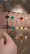 Bracciale da uomo semplice ed elegante con ciondolo a forma di trifoglio da indossare ogni giorno - Regalo di compleanno, numero casuale di perline