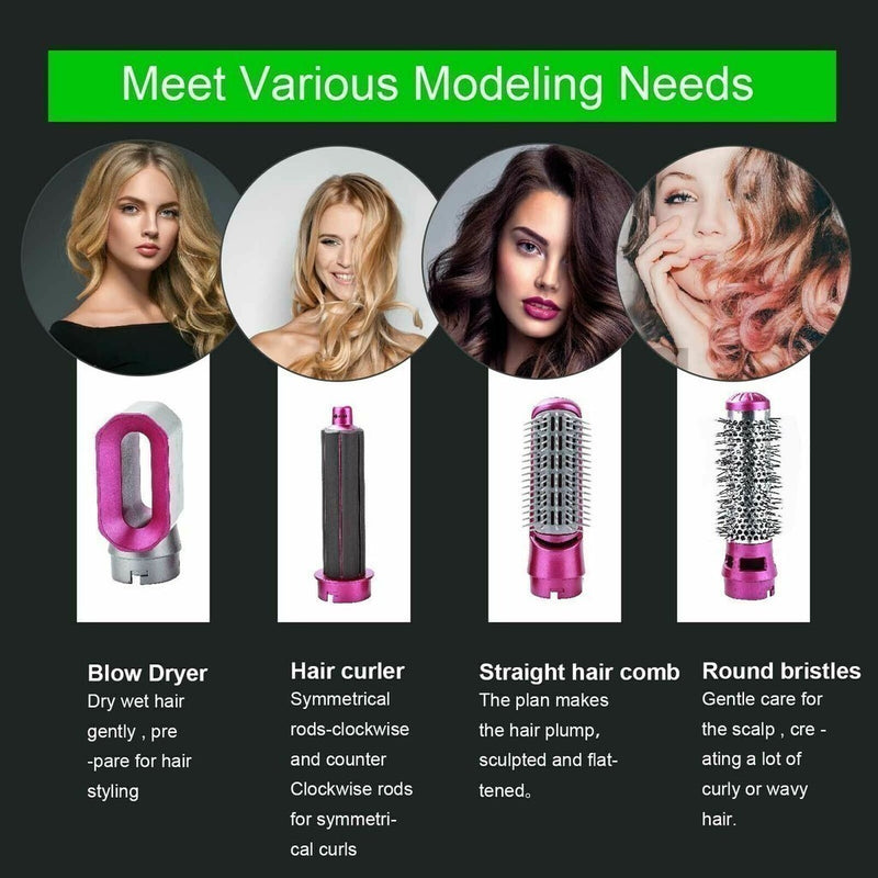 5 in 1 Professional Hair Dryer Brush Straightener Curler