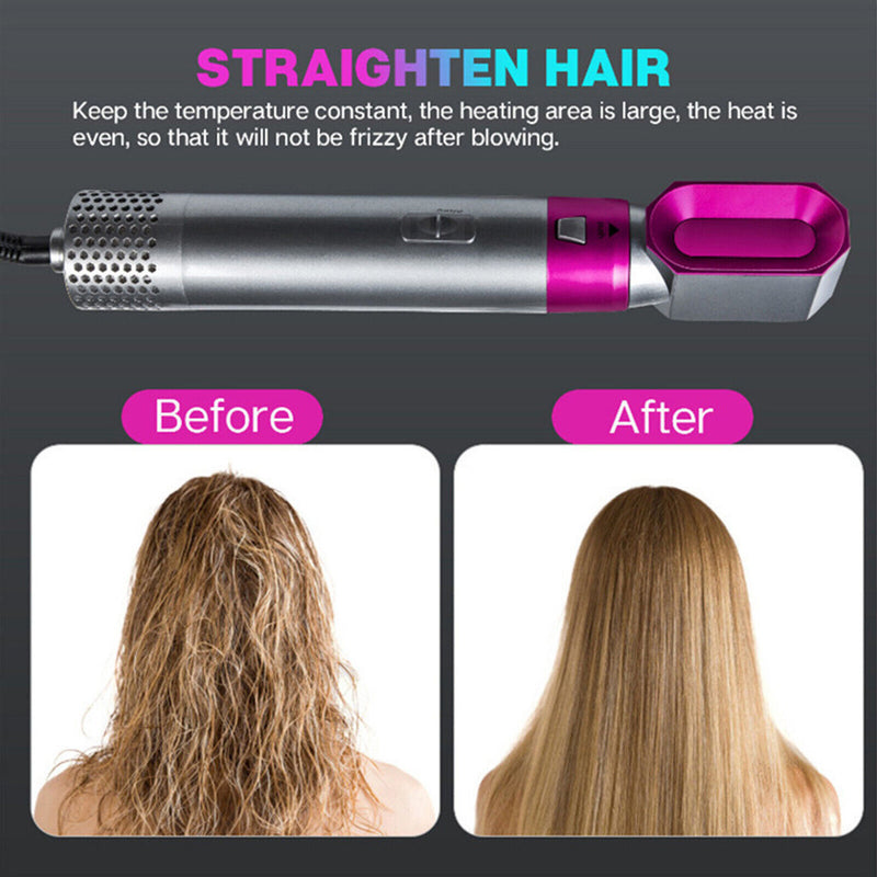 5 in 1 Professional Hair Dryer Brush Straightener Curler